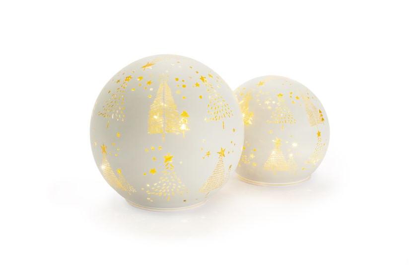 STT 2er Set Glass Ball Weiss