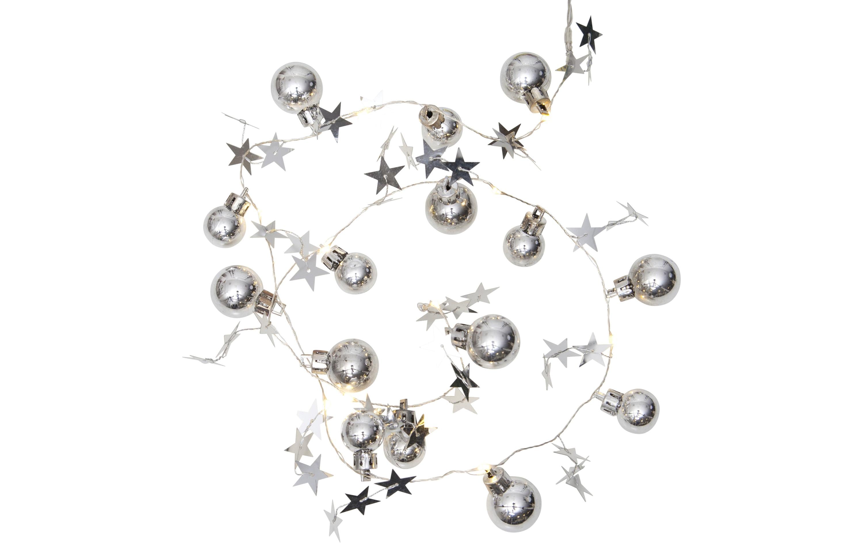 Star Trading LED-Lichterkette Stern Silber, 10 LED – Lichterkette batteriebetrieben von Star Trading