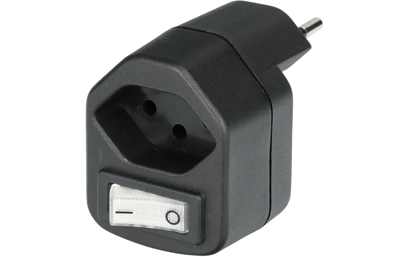 Max Hauri Abzweigstecker 1x T13 mit Schalter Schwarz – Zwischenstecker von Max Hauri