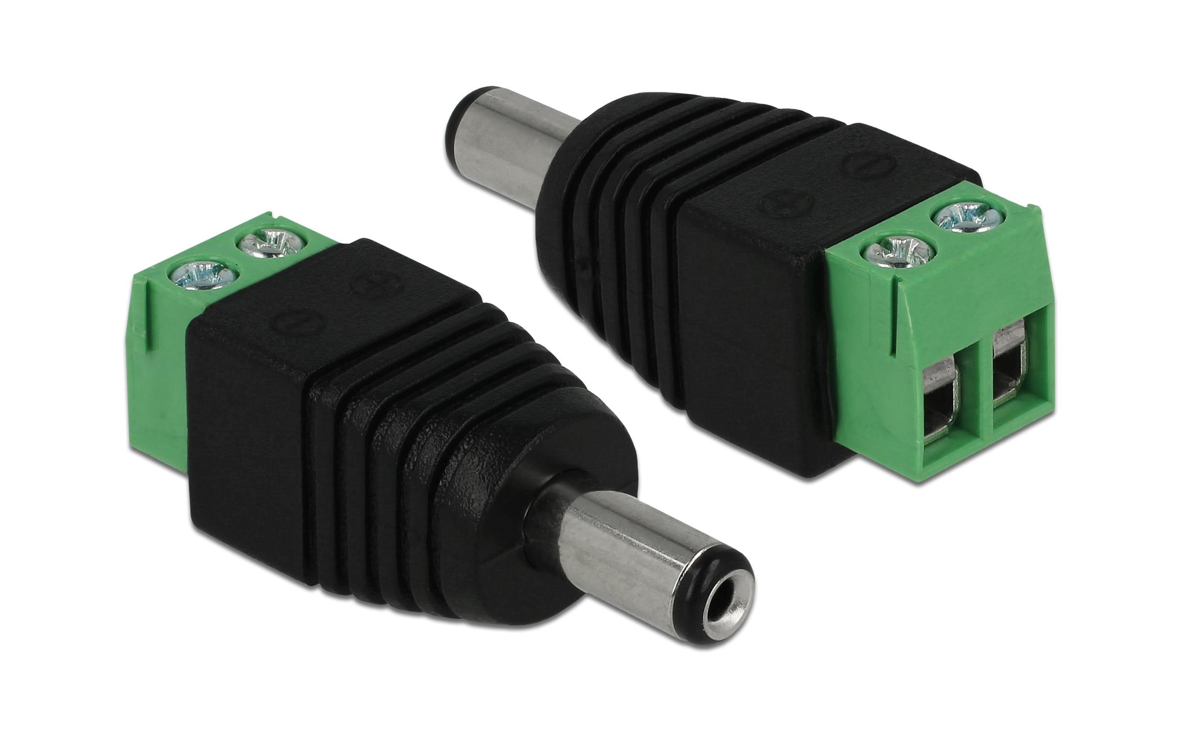 Delock Hohlstecker DC 5.5 x 2.1 mm Stecker > Terminalblock 2 Pin – DC-Adapter von Delock
