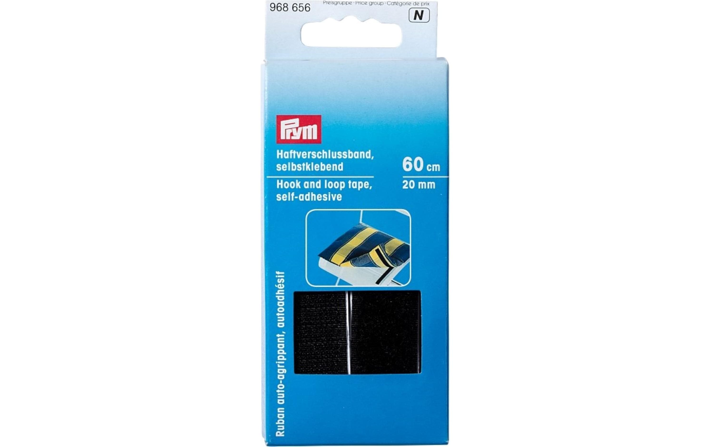 Prym Klettbandverschluss 60 cm, selbstklebend, Schwarz – Kabelkanal-Zubehör von Prym