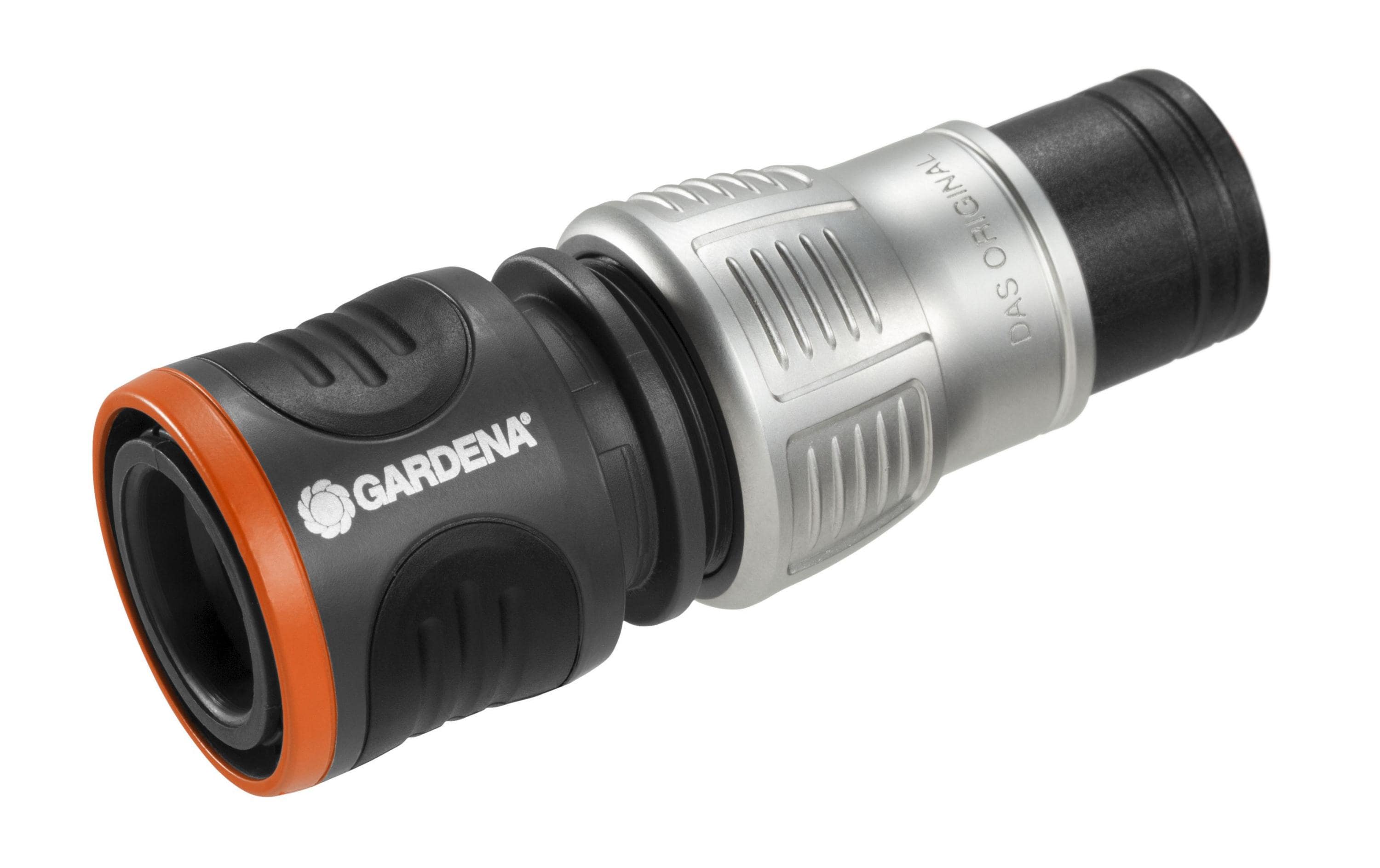 GARDENA Schlauchkupplung 13 mm (1/2) - 15 mm (5/8) Wasserstop – Kupplung für die Gartenbewässerung