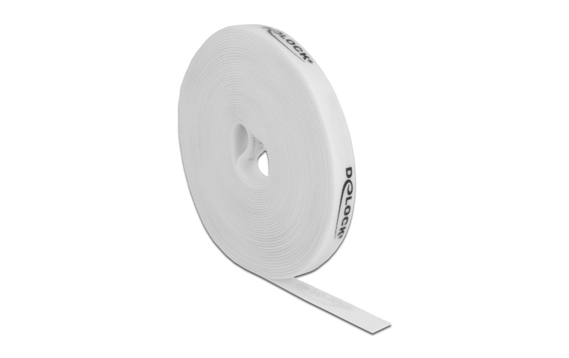 Delock Klettband 10 m x 15 mm Weiss – Klettband von Delock