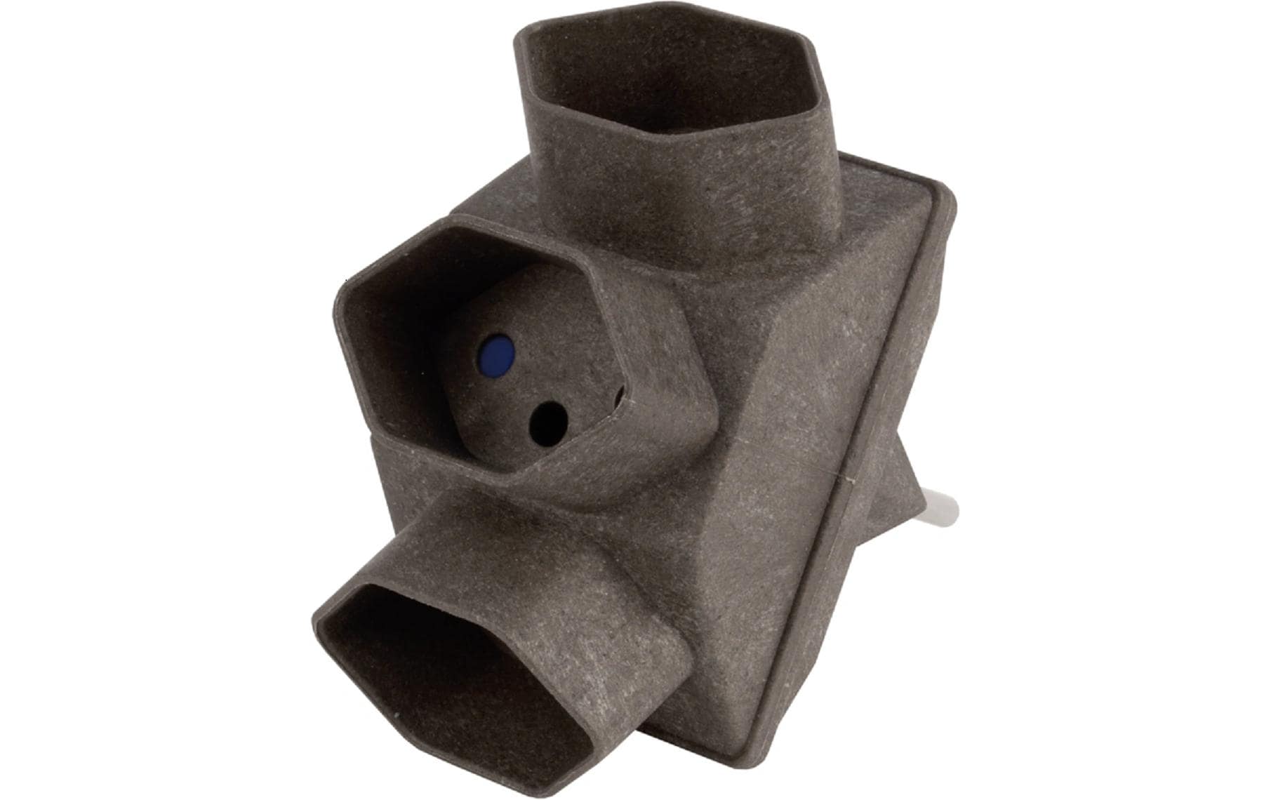 STEFFEN Abzweigstecker 3 x T13 aus Kaffeesatz, sterförmig – Braun – Mehrfachstecker von STEFFEN