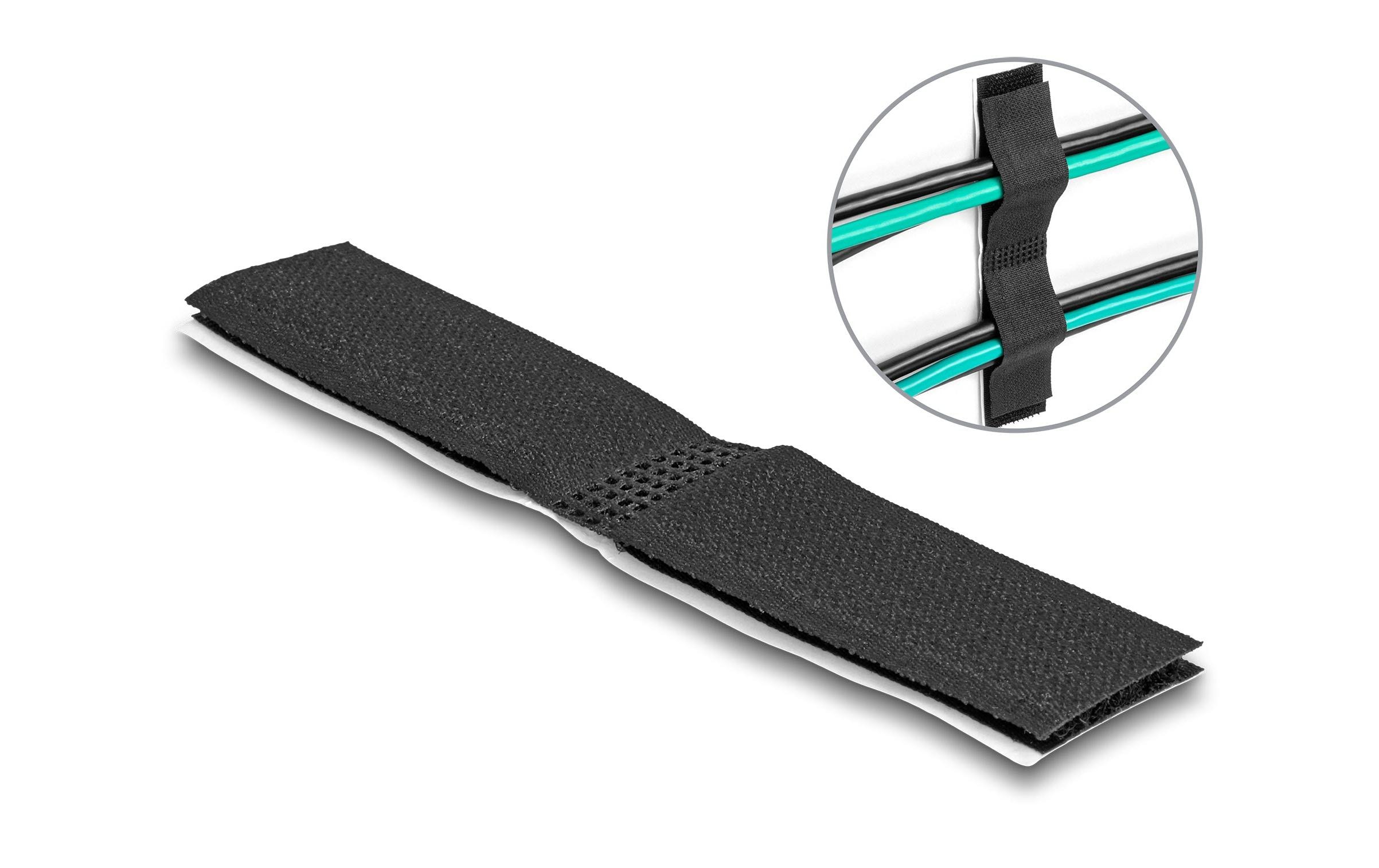 Delock Klettkabelbinder Schwarz 110 mm x 20 mm, 10 Stück – Klettkabelbinder von Delock