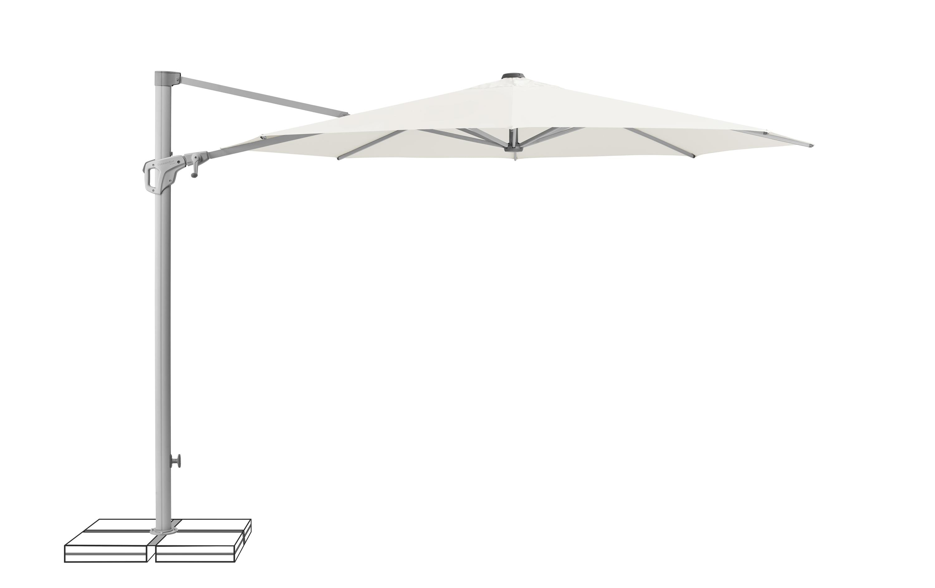 Suncomfort by Glatz Sonnenschirm Familyflex Sandweiss, Ø 300 cm