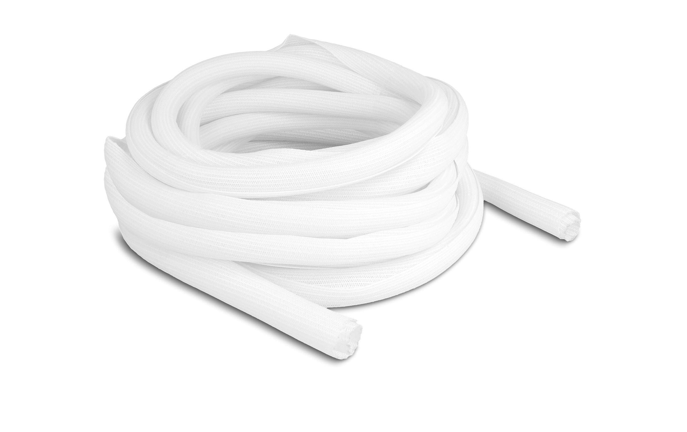 Delock Geflechtschlauch Selbstschliessend 10 m x 19 mm Weiss – Kabelschlauch von Delock