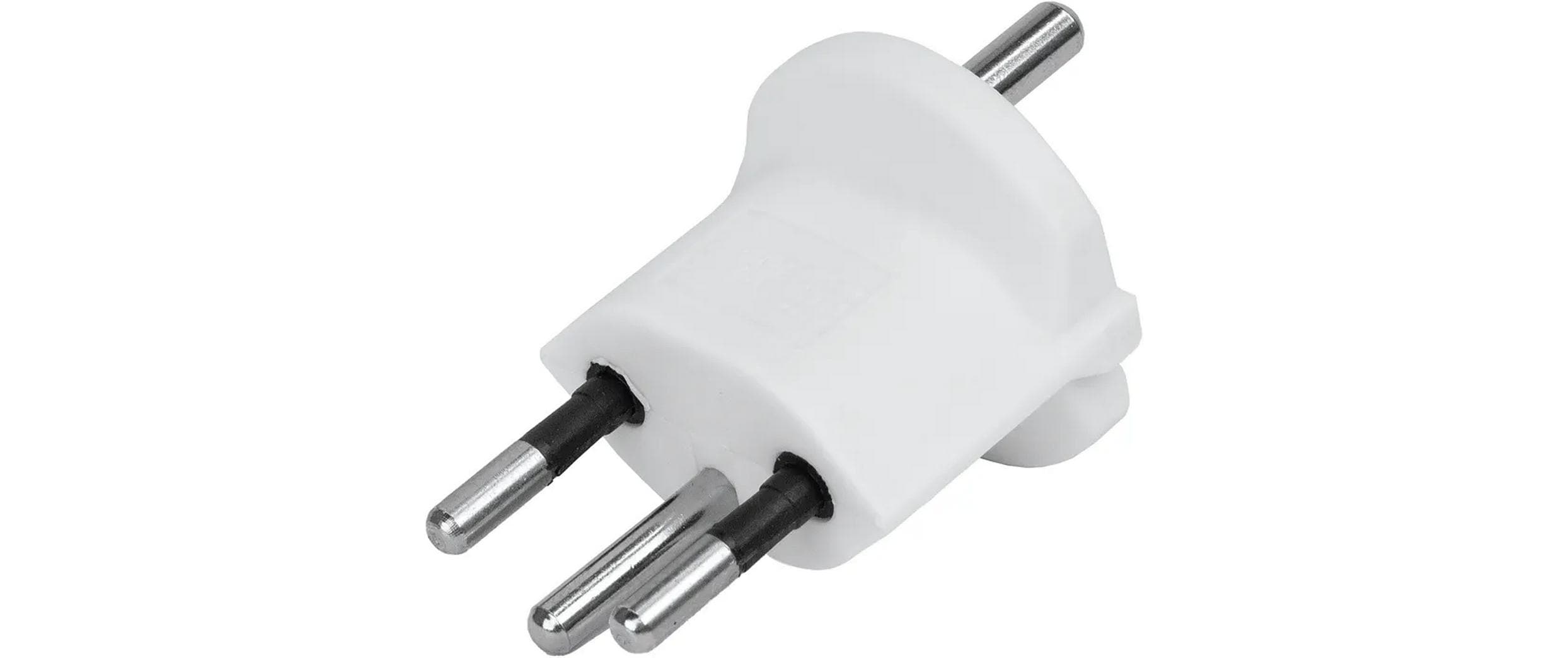 STEFFEN Fixadapter Deutschland CEE7/7 auf Schweiz T12 3-polig, Weiss – Fixadapter von STEFFEN