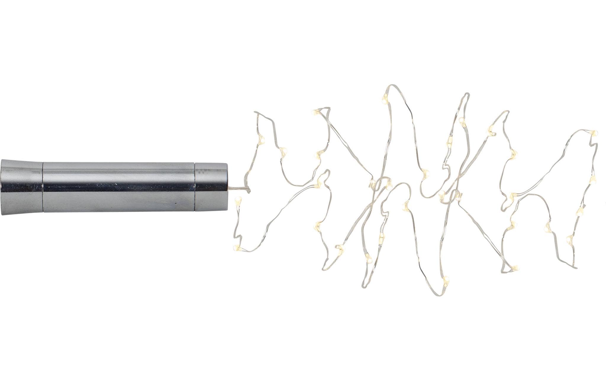 Star Trading LED Lichterkette Angel Hair 2 m, 40 LEDs, Silber – Angel-Hair-Lichterkette batteriebetrieben mit Timer von Star Trading