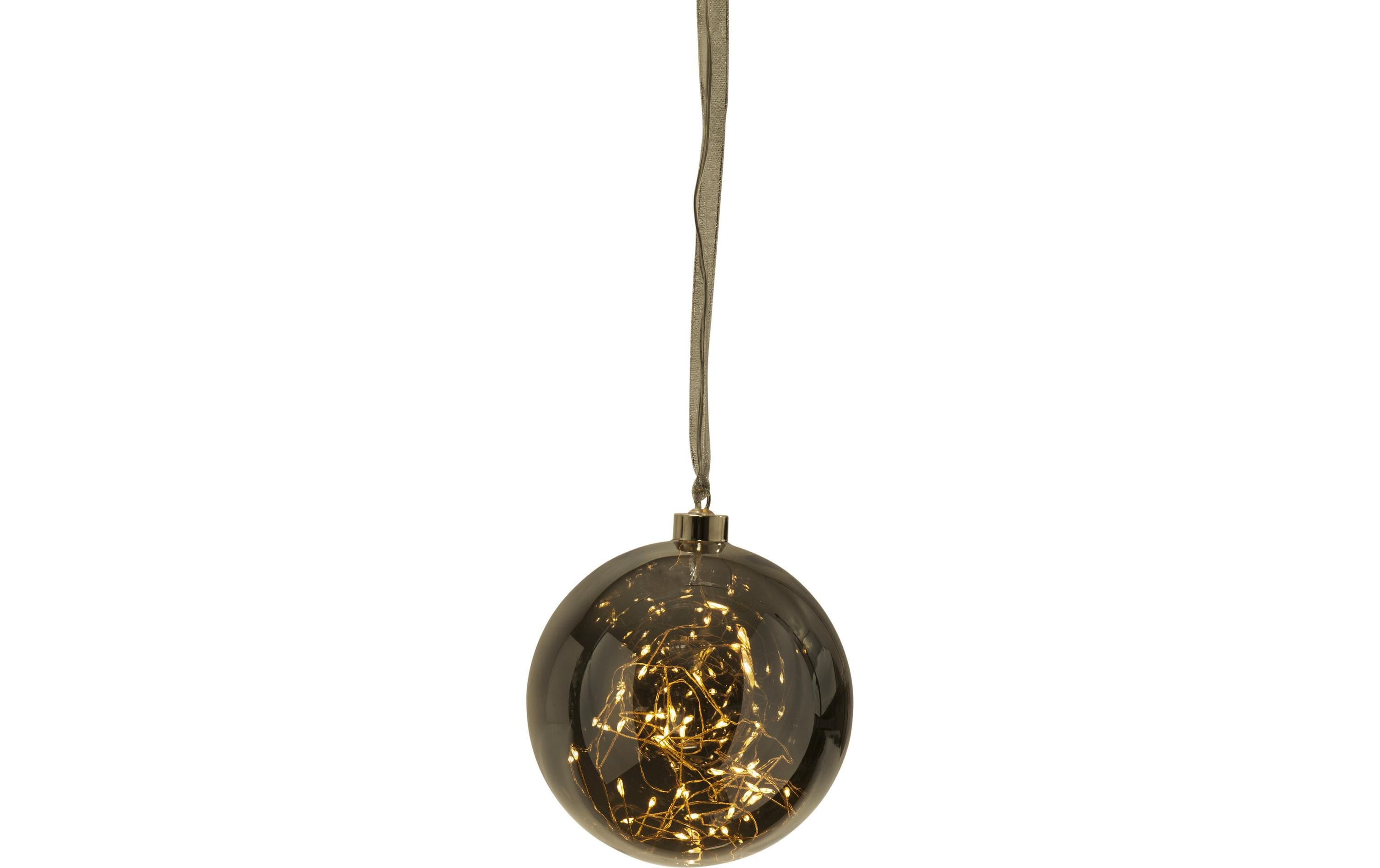 Star Trading Weihnachtskugel Glow, 40 LED, Ø 15 cm, Anthrazit – LED-Weihnachtsdeko von Star Trading