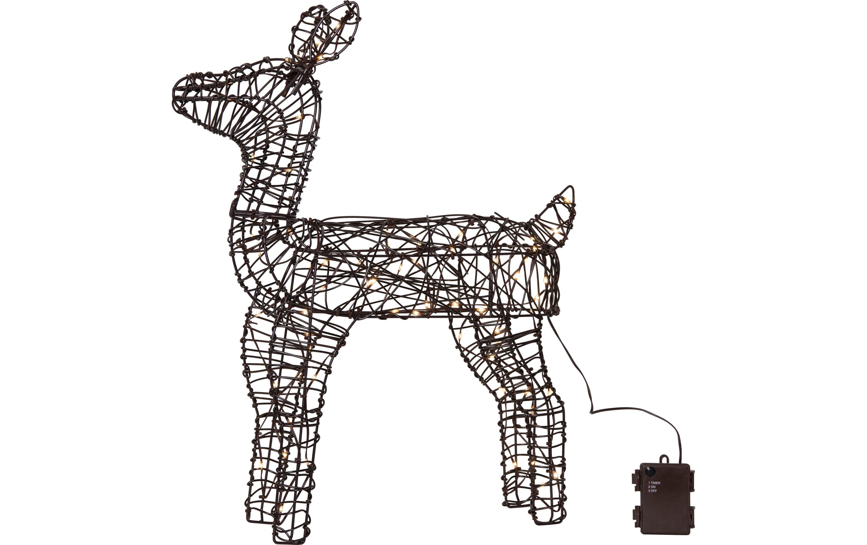 Star Trading Outdoor Dekoration Vicke Deer Indoor, Braun, 60.00 cm Höhe