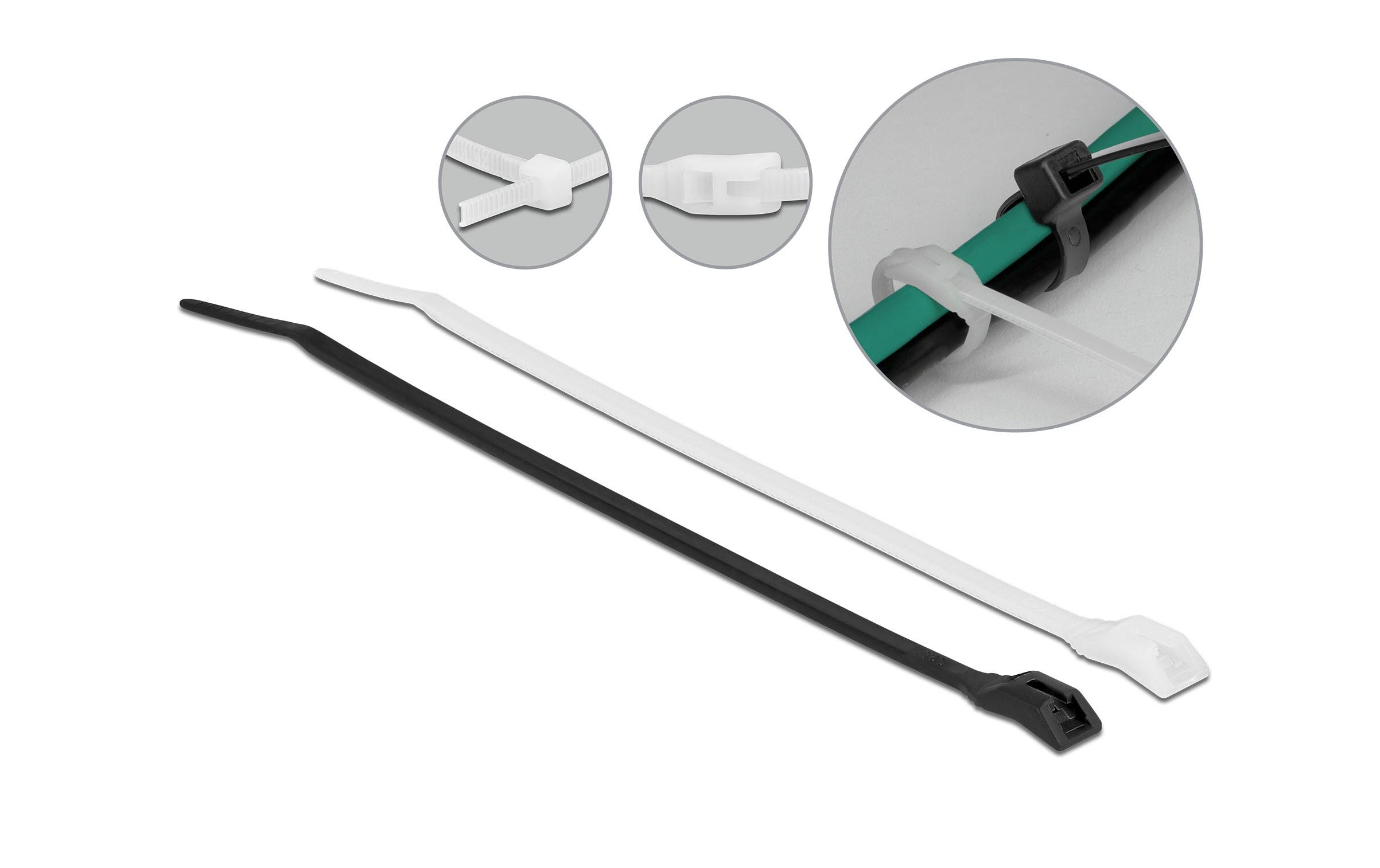 Delock Kabelbinder mit flachem Kopf Mehrfarbig 370 mm x 7.6 mm – Kabelbinder von Delock