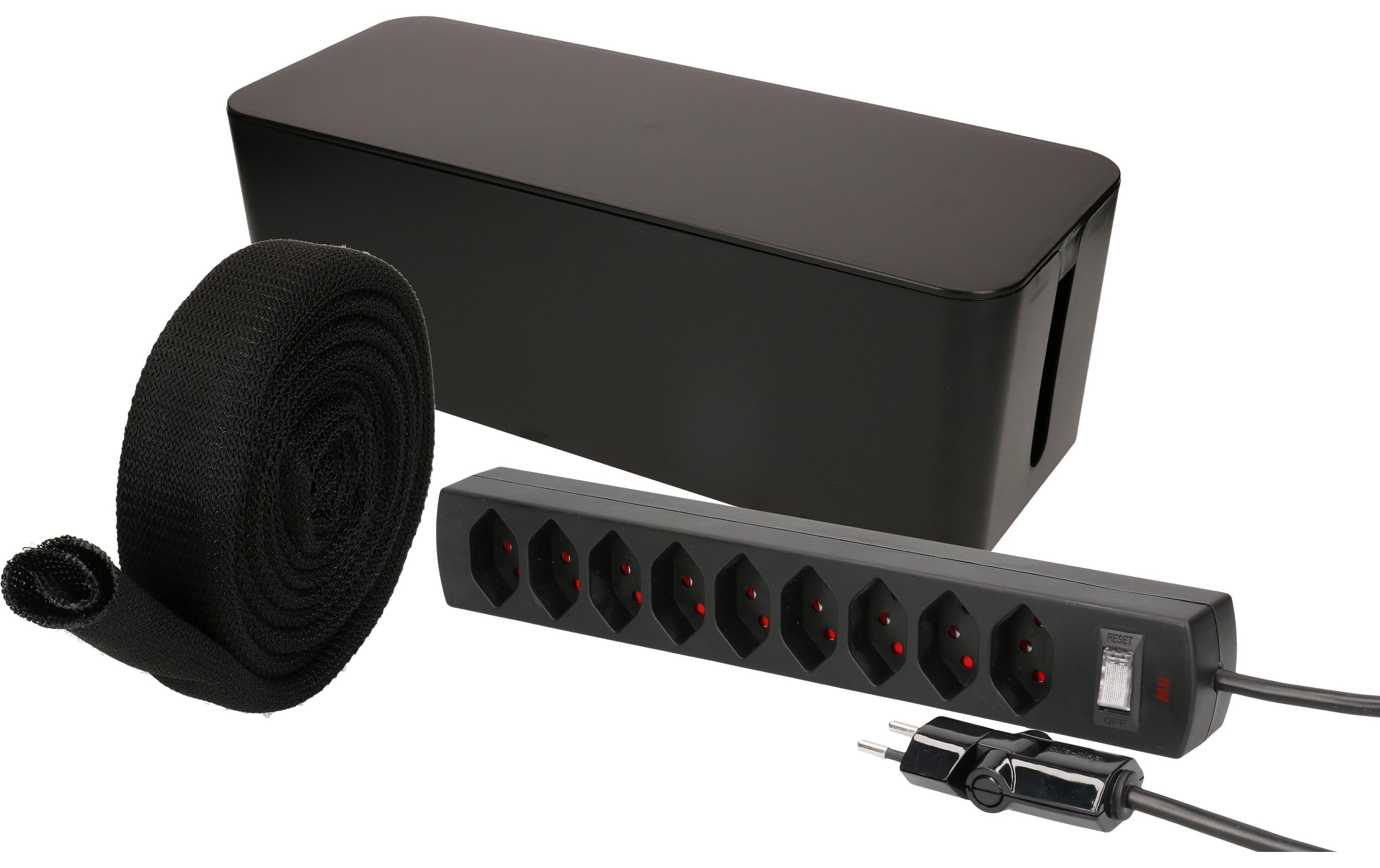 Max Hauri Kabelbox mit Steckerleiste 9x T13 Schwarz – Kabelbox von Max Hauri