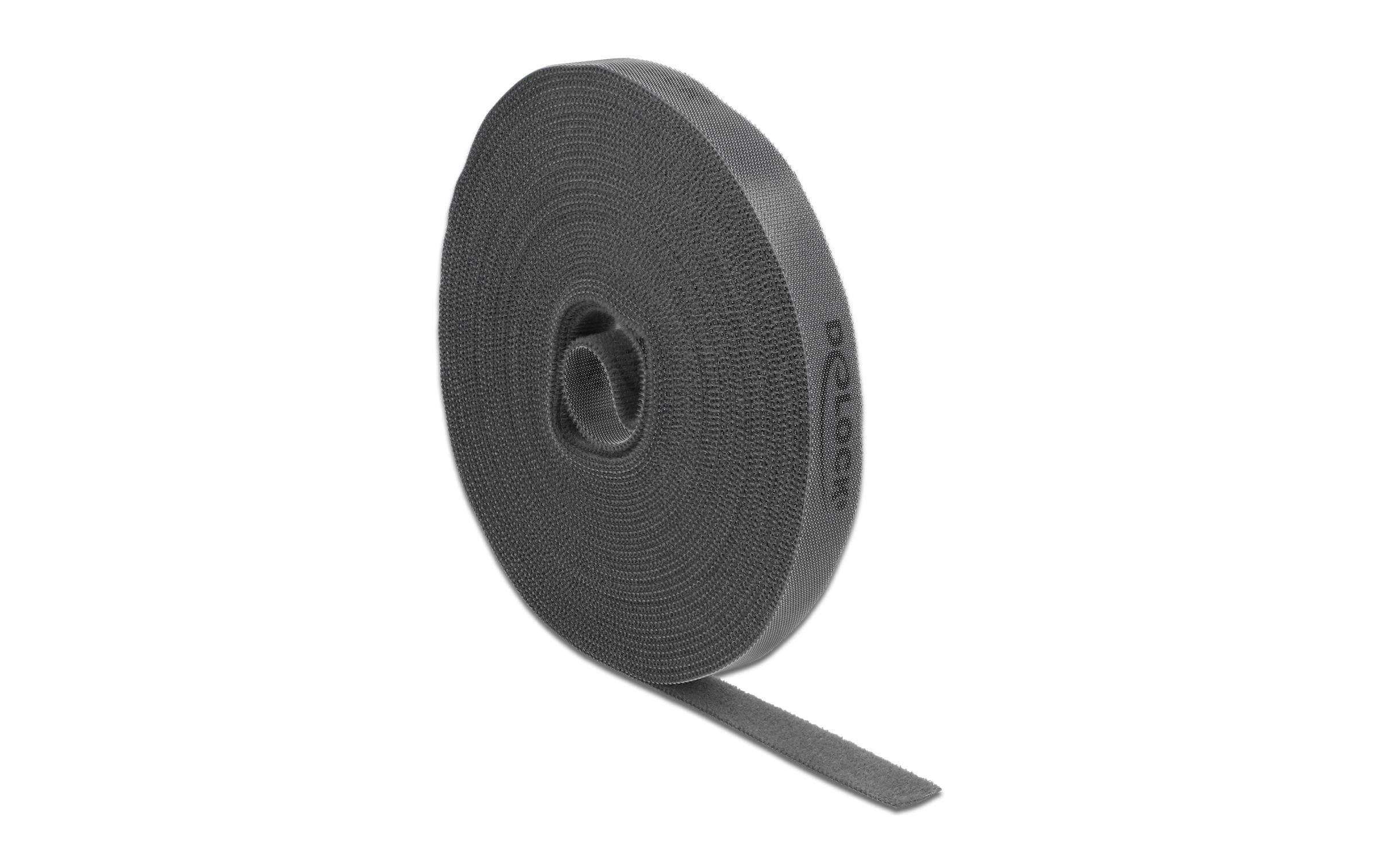 Delock Klettband 10 m x 15 mm Grau – Klettband von Delock
