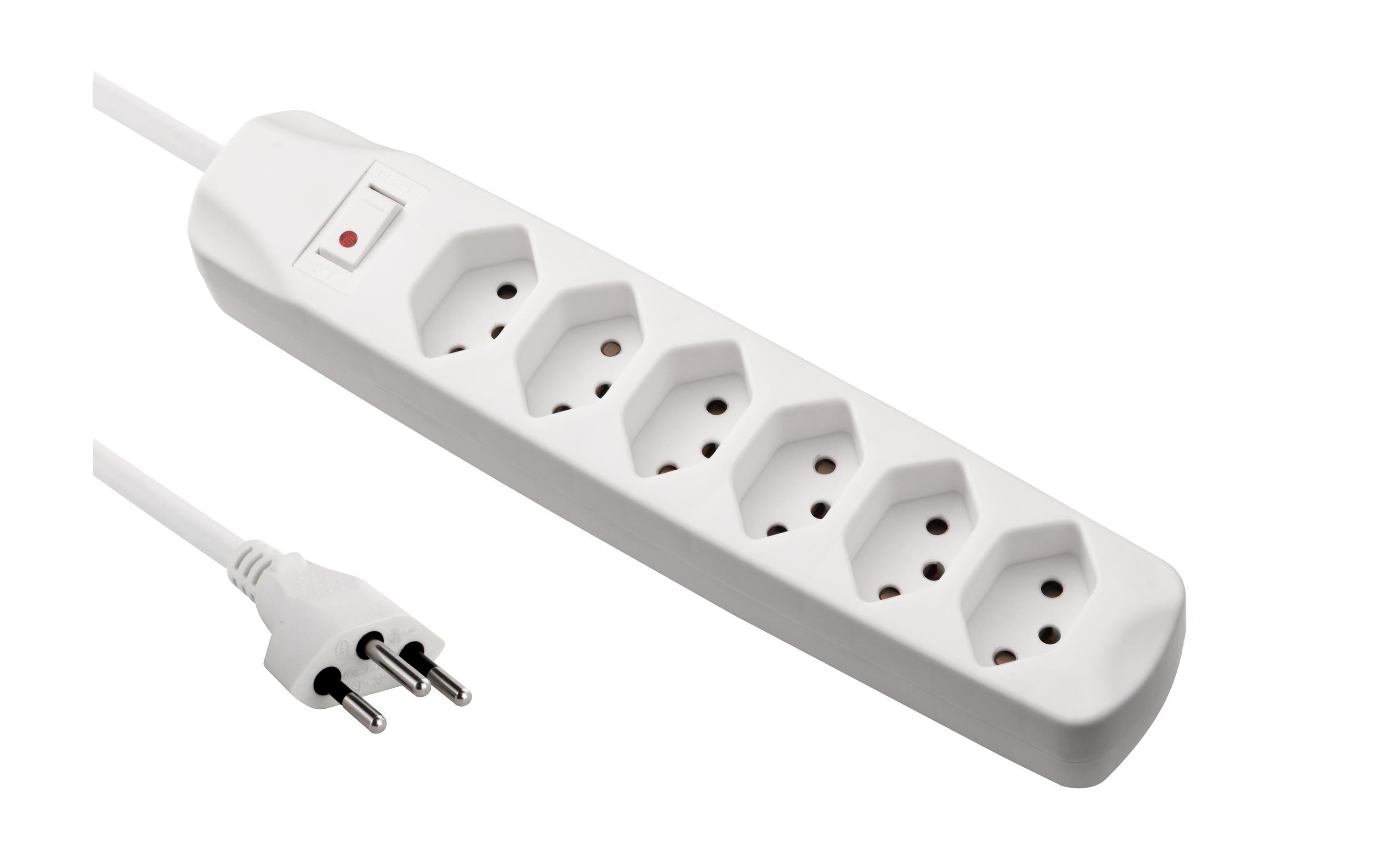 FURBER.power Steckdosenleiste 6x T13 mit Schalter, Weiss – Steckerleiste von FURBER.power